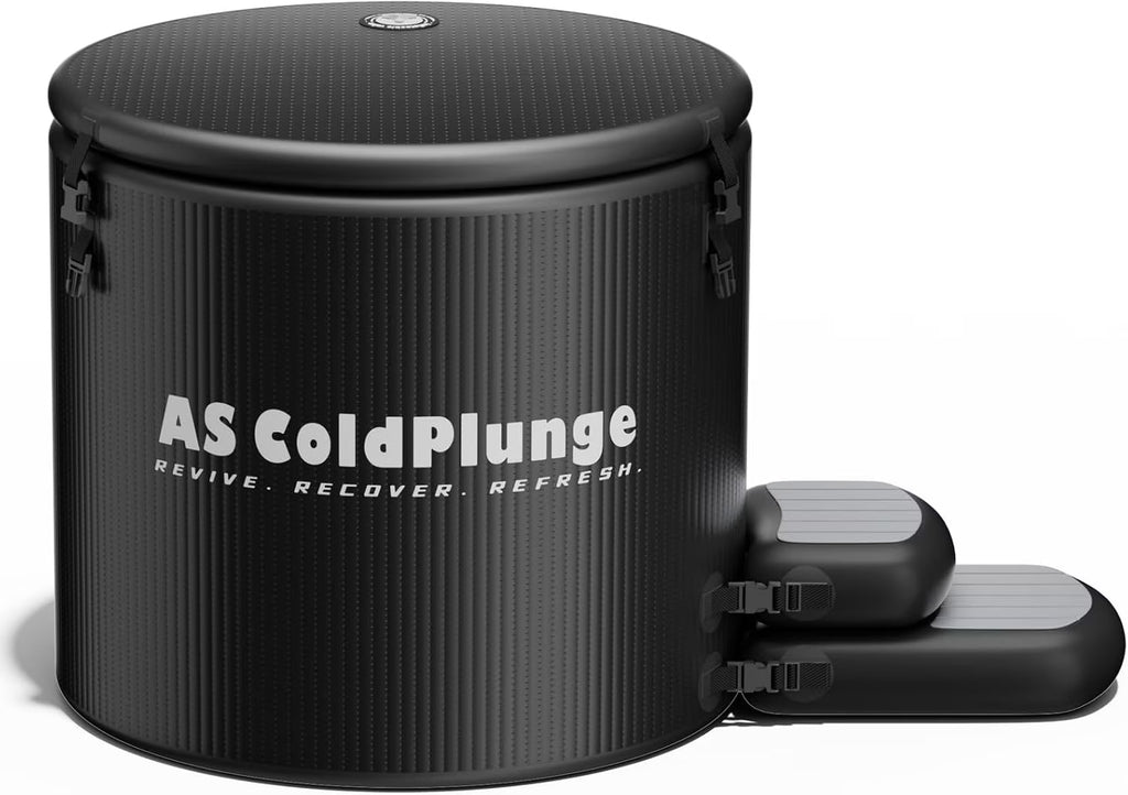 XL Ice Bath Tub for Cold Plunge, 120 Gal Ice Plunge Tub with Insulated Lid, Step Stool, Portable Inflatable Ice Pod Plunge Barrel, Easy Chiller Connection, Cold Therapy Indoor Outdoor