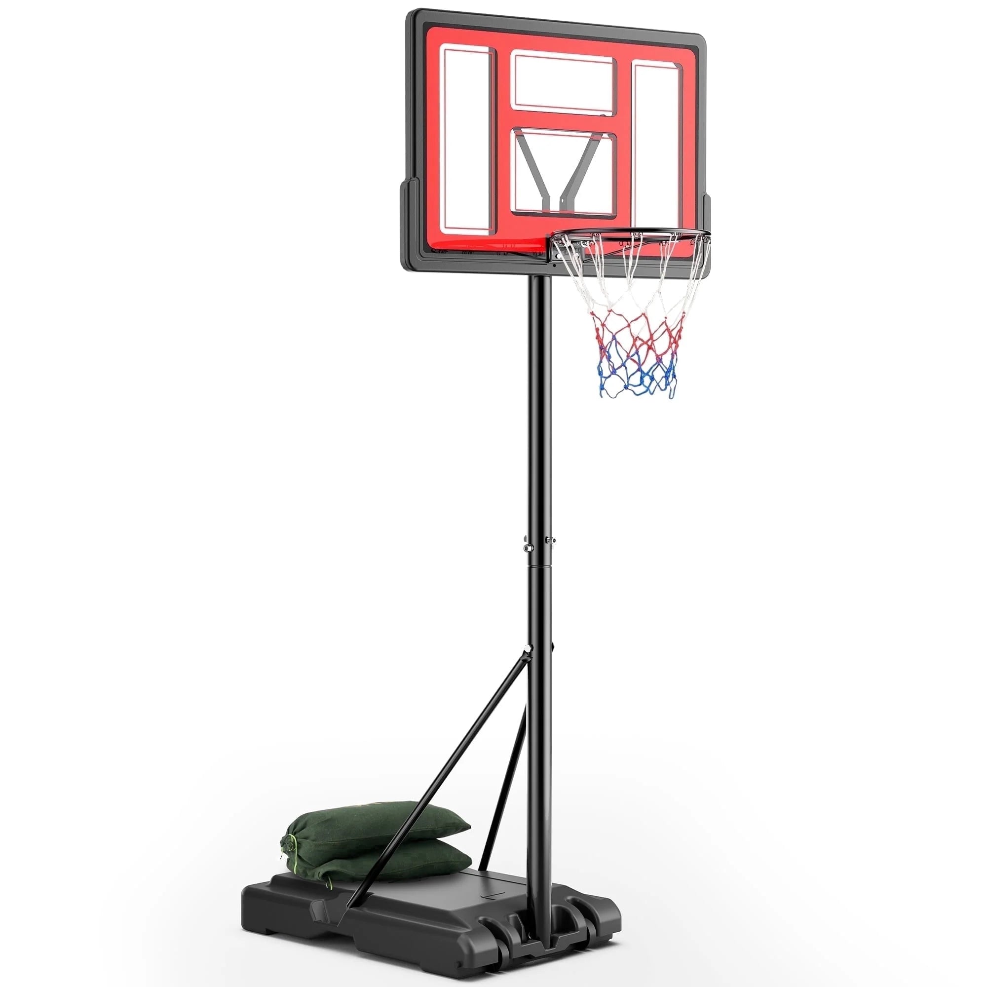 Portable Basketball Goal Basketball Hoop 44 Inch Outdoor Basketball Hoops Backboard with 7 .5 to 10 Ft Adjustable Indoor